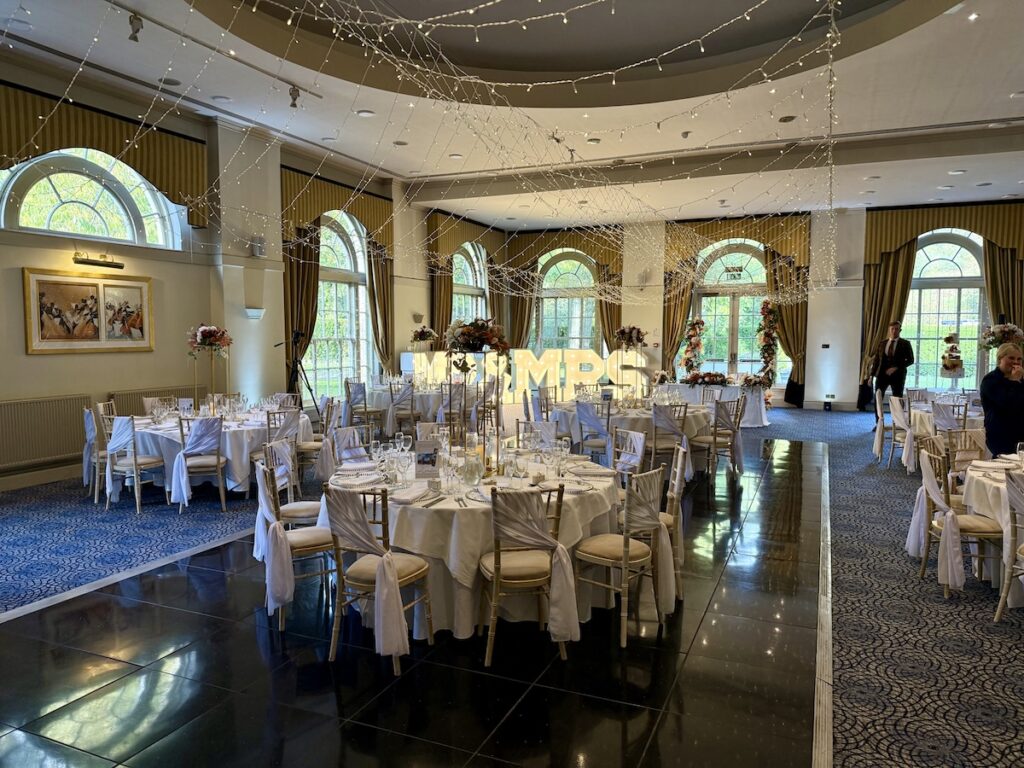 Wedding meal at Balbirnie House in Scotland