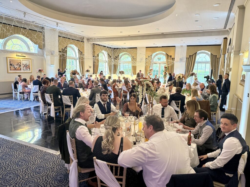 Wedding breakfast in Scotland at Balbirnie House in Scotland