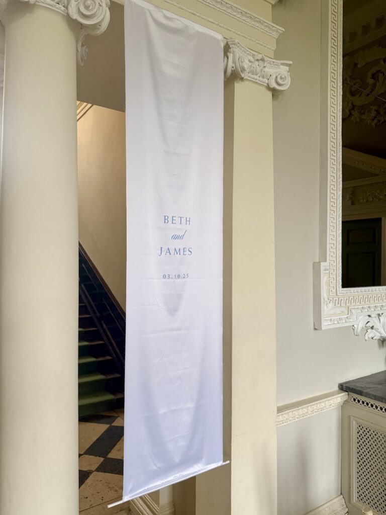 Wedding Banner at Crowcombe Court in Somerset