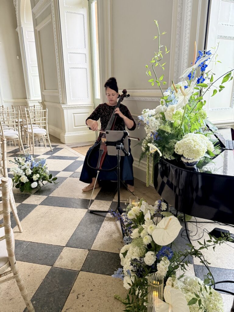 Anne Marie Wedding Cellist at Crowcombe Court in Somerset