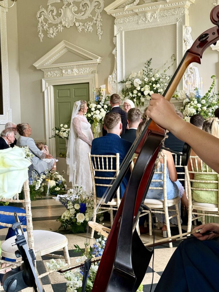 Cello at Wedding ceremony at Crowcombe Court in Somerset