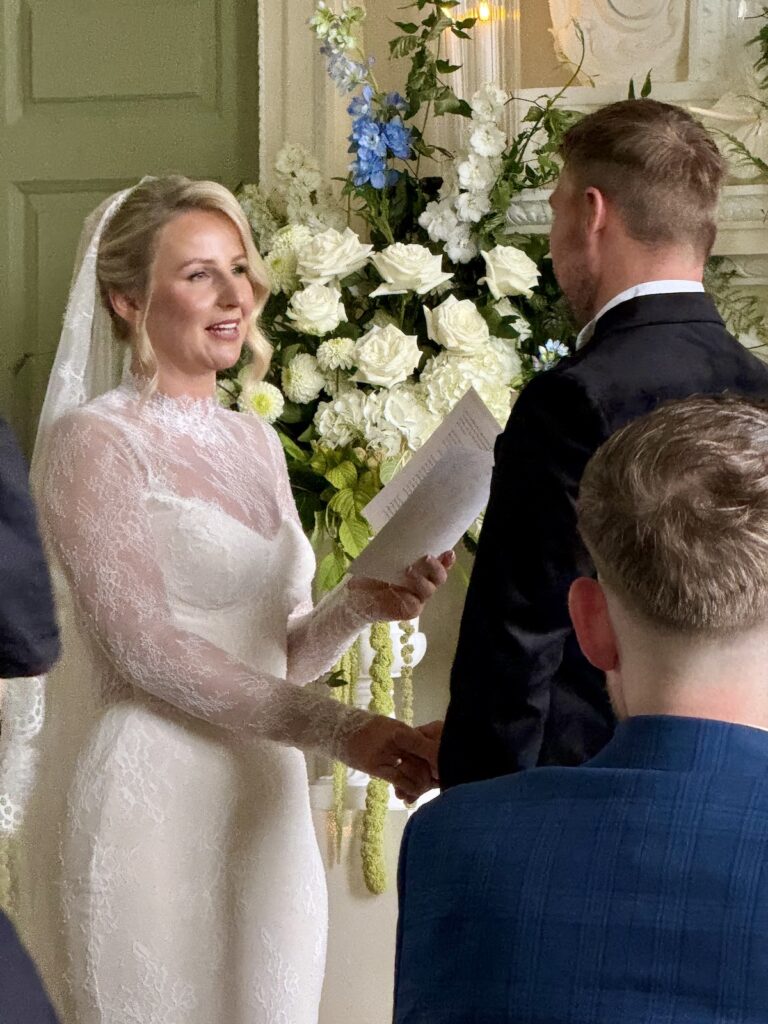 Bride and Groom at Crowcombe Court in Somerset
