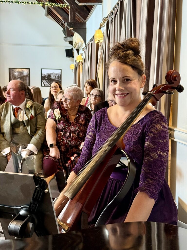 Anne Marie JAM Duo Cellist at Dunstan Hall Hotel in Norwich, Norfolk