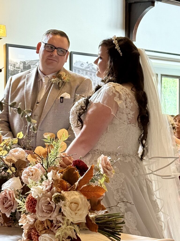 Bride and Groom at Dunstan Hall Hotel in Norwich, Norfolk