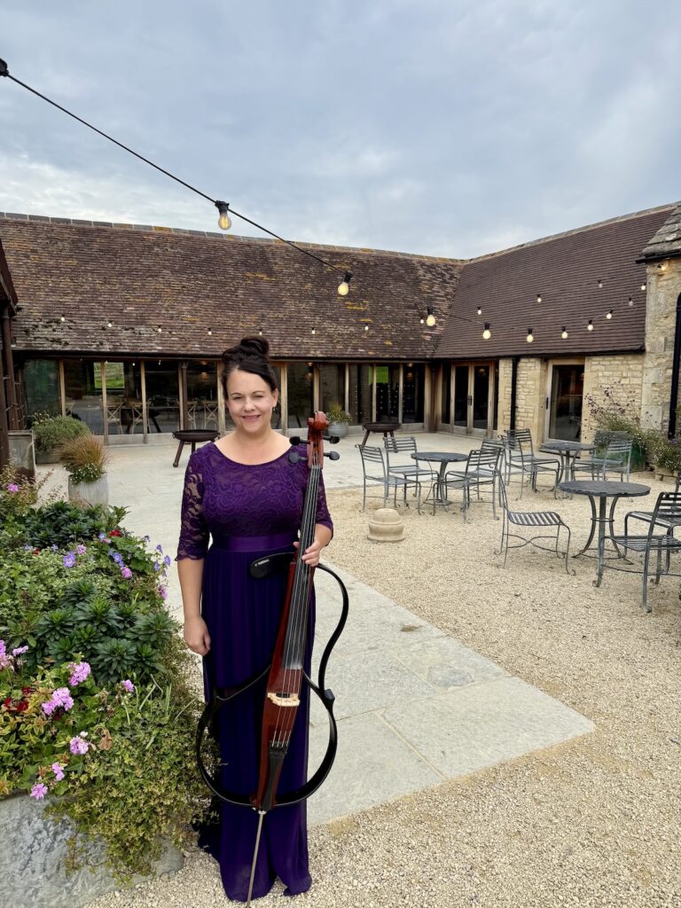 Anne Marie Humphries Wedding Cellist at Old Gore in Cirencester.