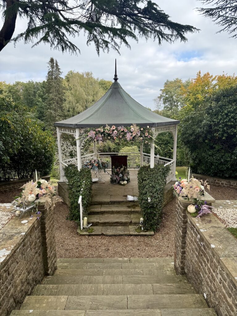 Outdoor cermeony at Pennyhill Park