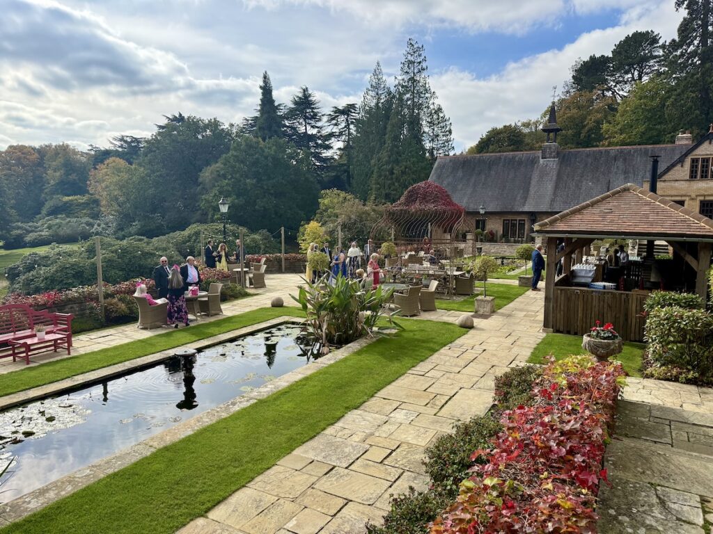 Outdoor Drinks reception at Pennyhill Park