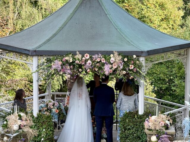 Bride and Groom ceremony at Pennyhill Park