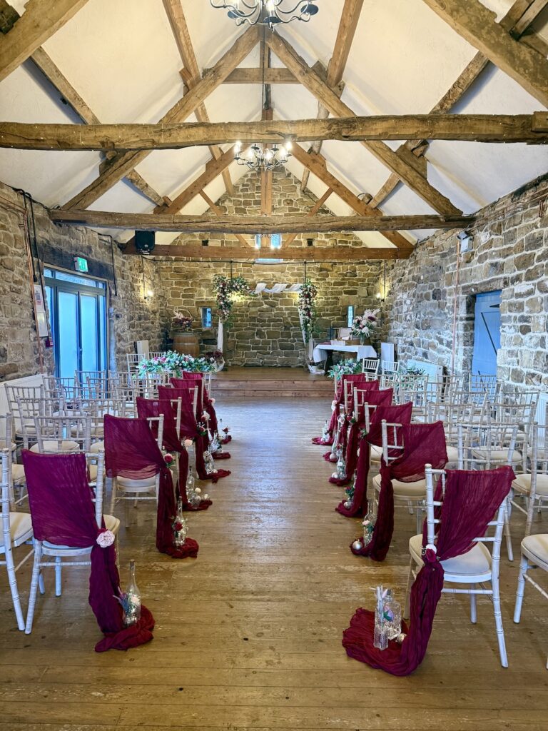 Quiet live music moment during winter wedding ceremony