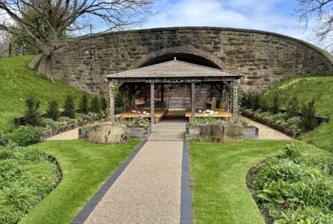 Outdoor Cermeony space and Railway Arch at Tower Hill Barns