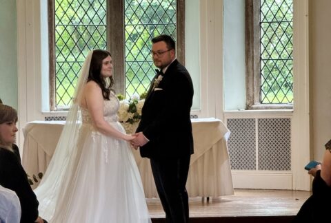 Bride and Groom Gloucestershire wedding at Clearwell Castle