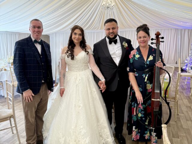 JAM Duo Cello and Piano Daytime Musicians at Mulberry House in Essex