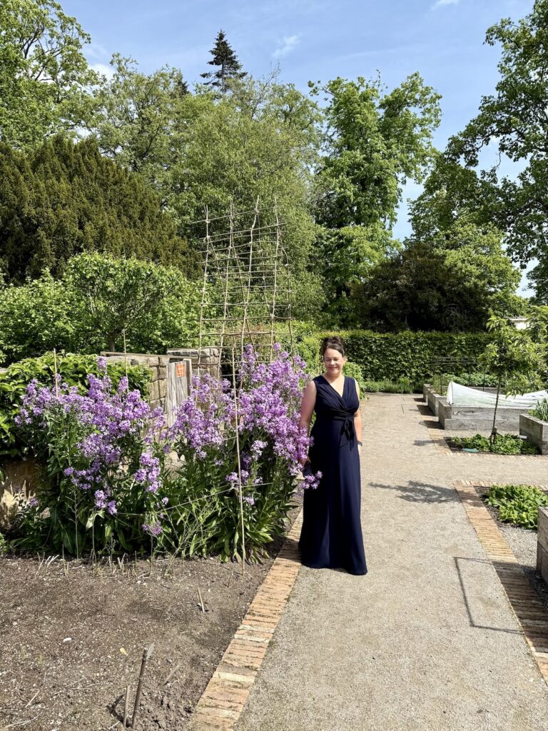 Anne Marie Humphries in the gardens at Rudding Park Hotel near Harrogate