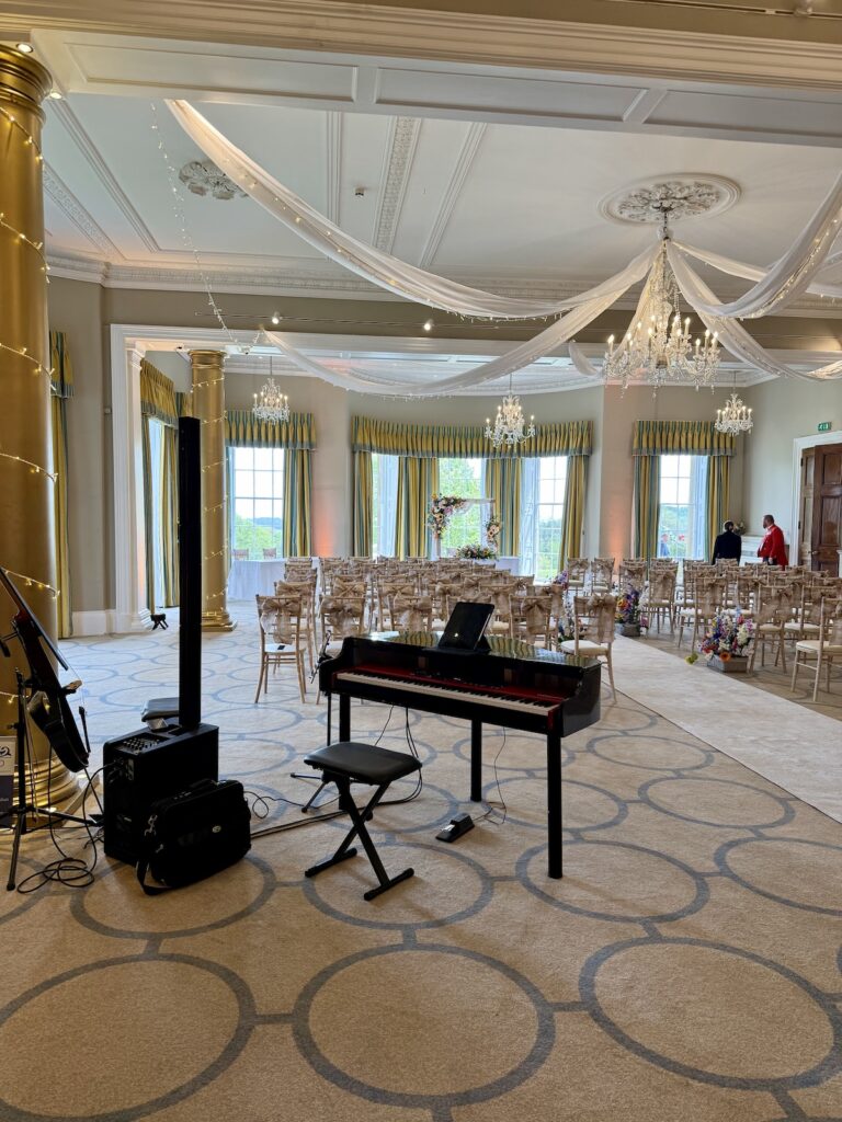 JAM Duo with Piano Shell and Electric Cello at Rudding Park Hotel near Harrogate - Daytime Wedding Musicians