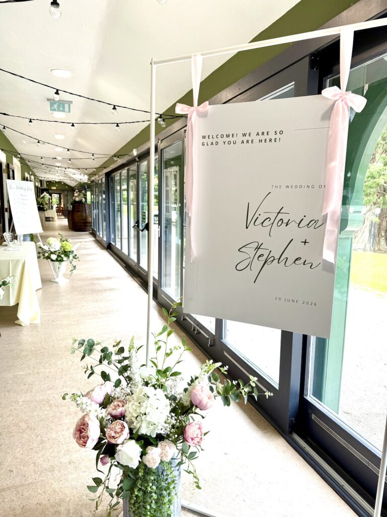 Welcome Sign with music by JAM Duo at Strathpeffer Pavilion in Scotland