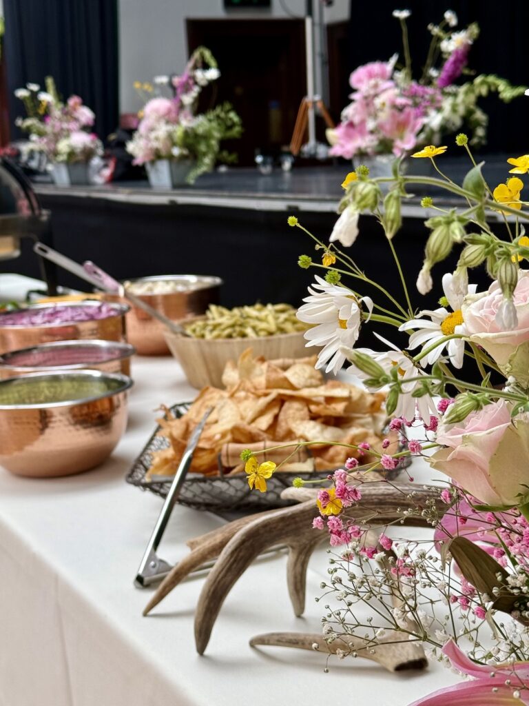 Wedding food with music by JAM Duo at Strathpeffer Pavilion in Scotland