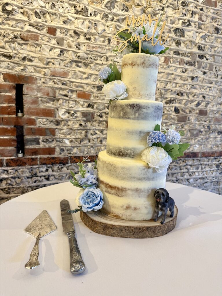 Wedding Cake at Upwaltham Barns in Sussex