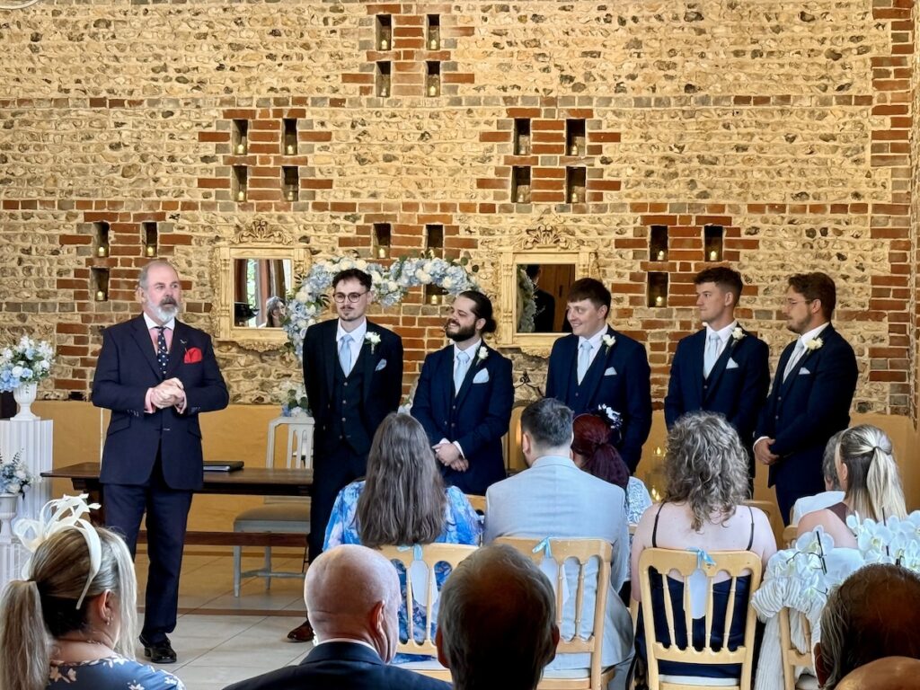 Groomsmen at Upwaltham Barns in Sussex