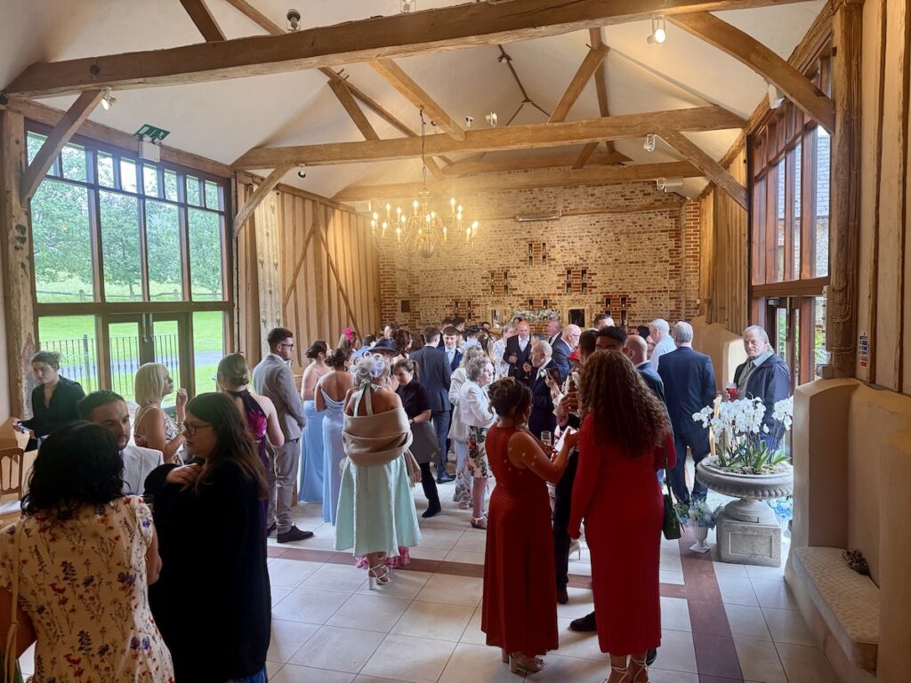 Wedding Drinks reception at Upwaltham Barns in Sussex