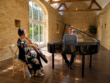 JAM Duo performing live cello and piano wedding music at Lapstone Barn in the Cotswolds