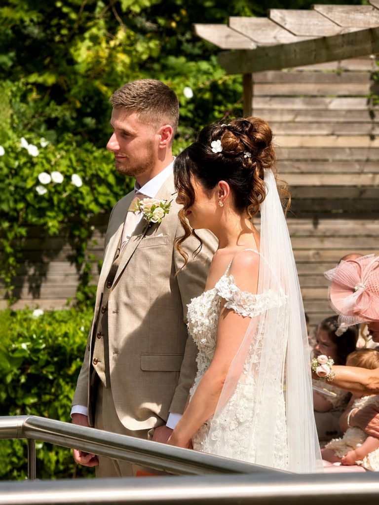 Bride and Groom at Decourceys Manor in South Wales