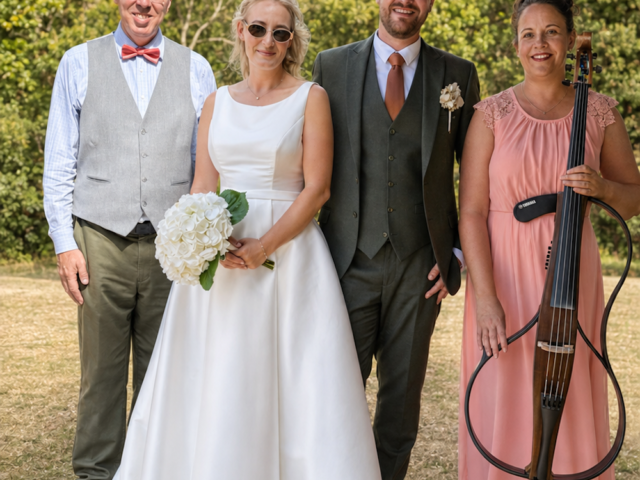 Bride and Groom with JAM Duo at Folly Farm Centre near Bath