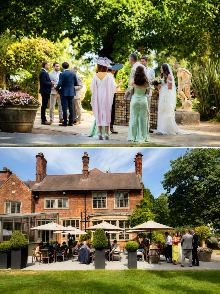 Drinks reception at Moxhull Hall in the West Midlands