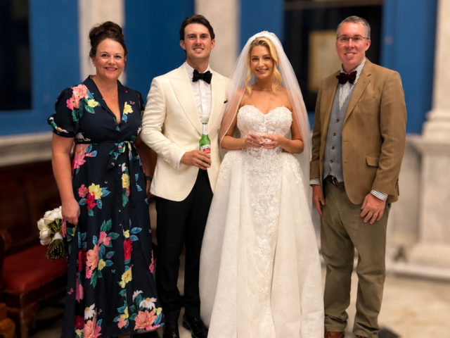 JAM Duo with bride and groom at Wynyard Hall