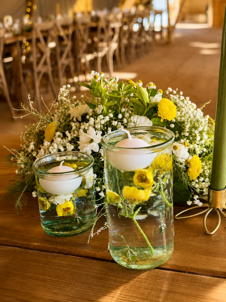 Sunflower yellow wedding details at The Orchard at Munsley