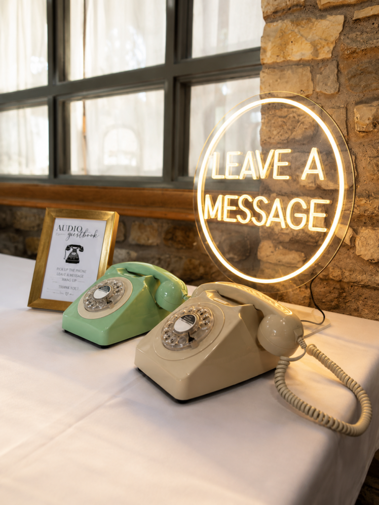 Telephone message system at Folly Farm Centre near Bath
