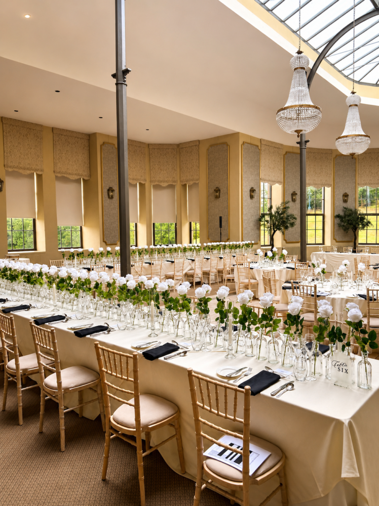 Wedding breakfast at Wynyard Hall