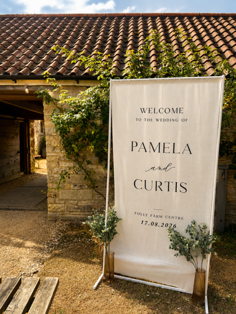 Welcome Sign at Folly Farm Centre near Bath