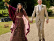 Wedding Couple walking outside Gosfield Hall in Essex - Music by JAM Duo Wedding Musicians