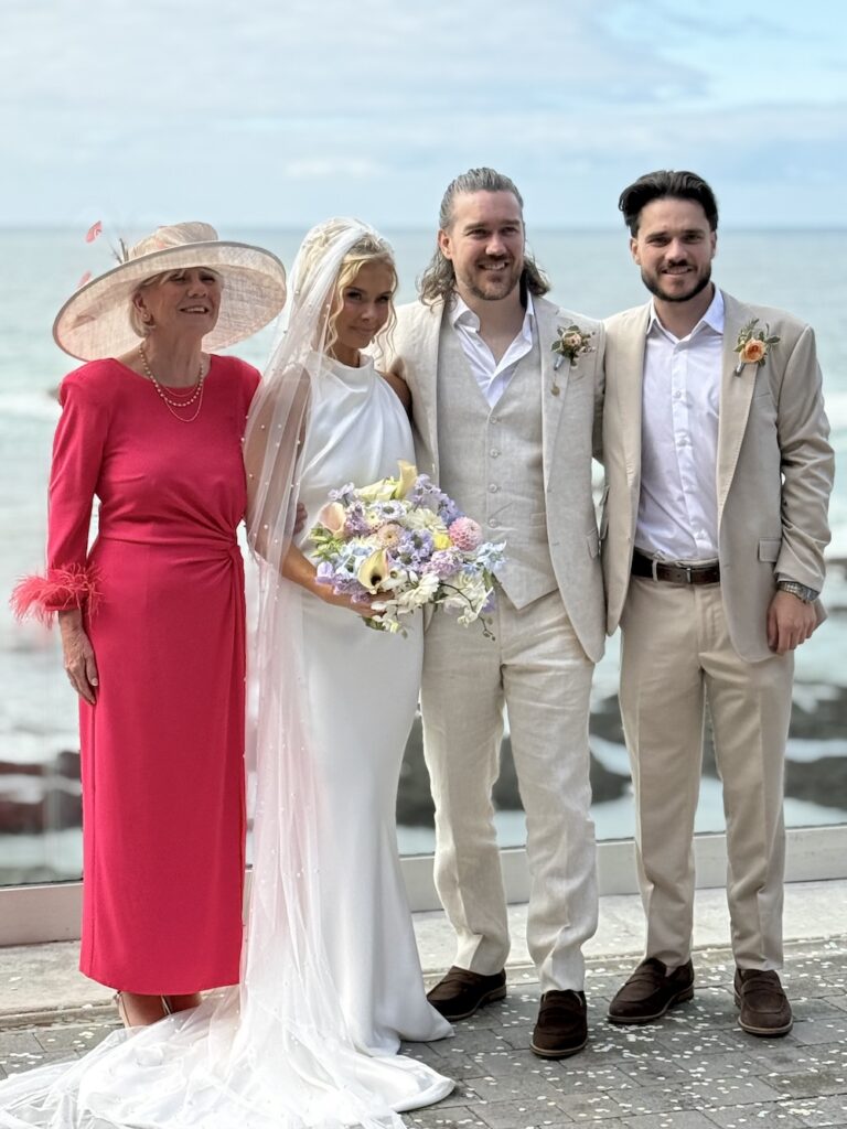 Wedding couple at Tunnels Beaches Wedding Venue in North Devon