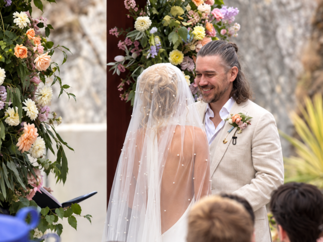 Wedding ceremony at Tunnels Beaches Wedding Venue in North Devon