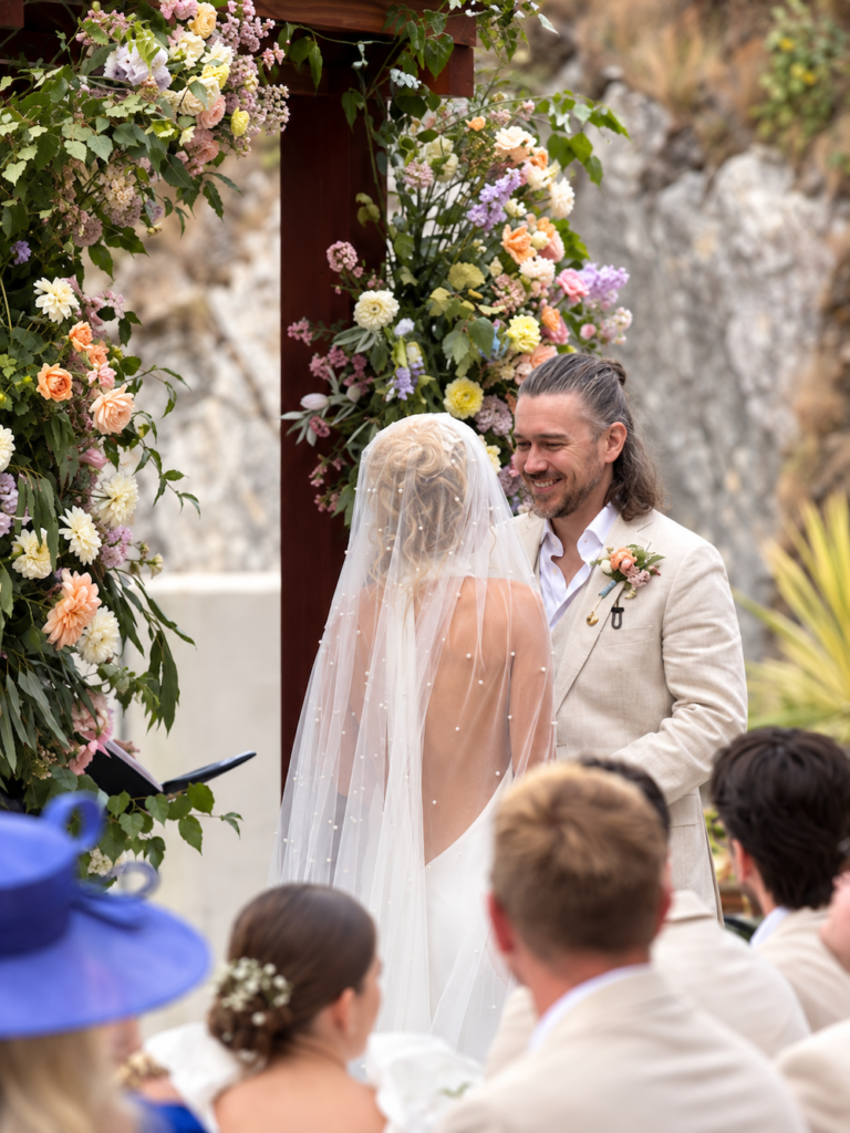 Wedding ceremony at Tunnels Beaches Wedding Venue in North Devon