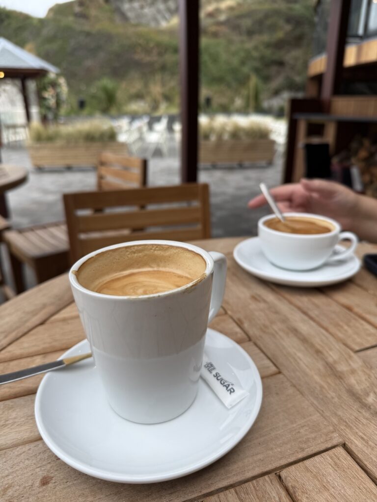 Coffee from the venue at Tunnels Beaches Wedding Venue in North Devon