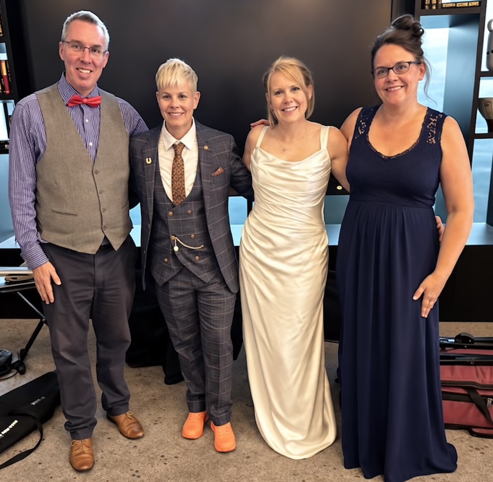 JAM Duo with brides at Village Hotel in Portsmouth Hampshire