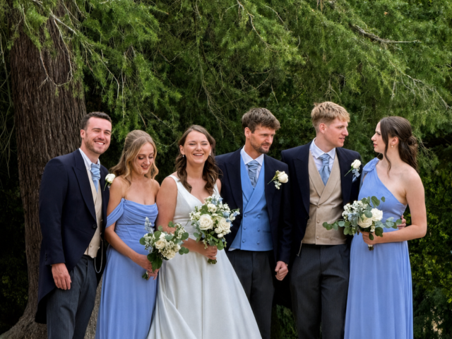 Bride and Groom Family photo at Eastington Park