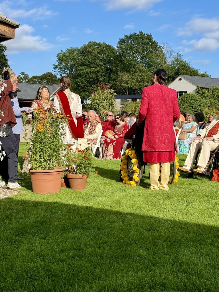 Outdoor Wedding Ceremony with music by JAM Duo at Manor Hill House Worcestershire