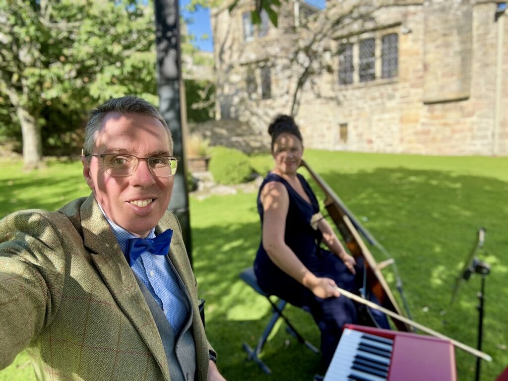 JAM Duo Cello and Piano Wedding Musicians at The Priests House in Skipton North Yorkshire