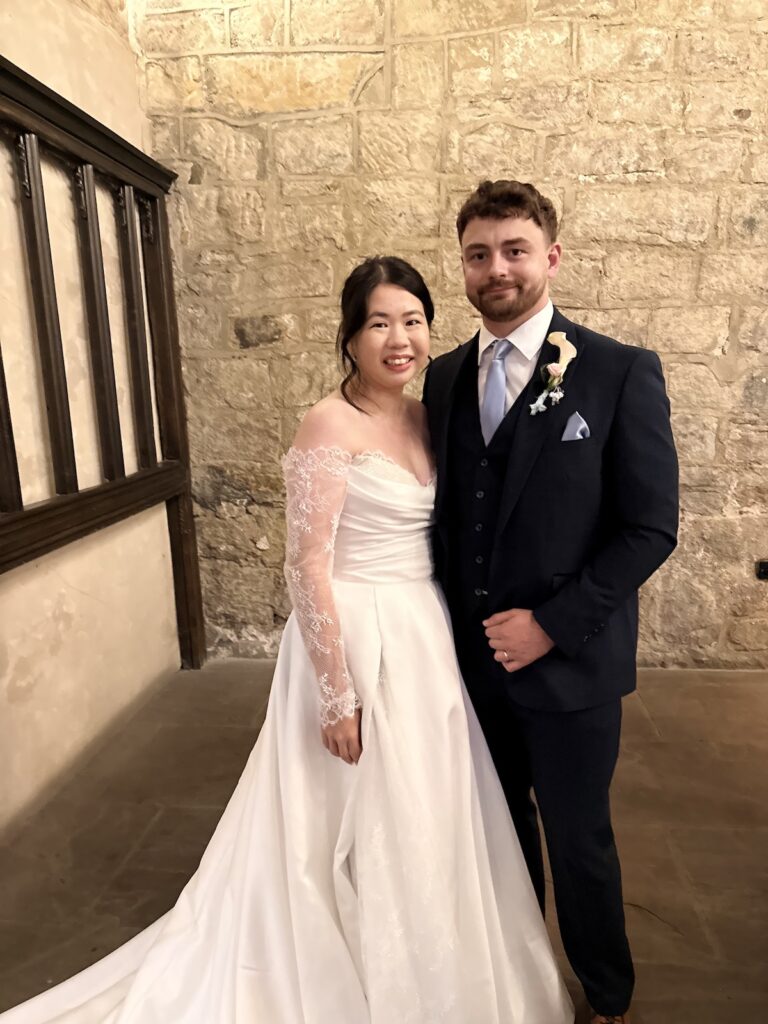 Bride and Groom at The Priests House in Skipton North Yorkshire