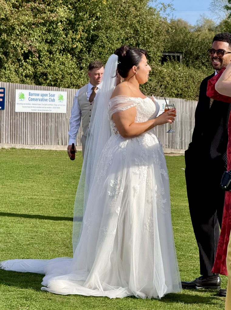 Bride during drinks reception