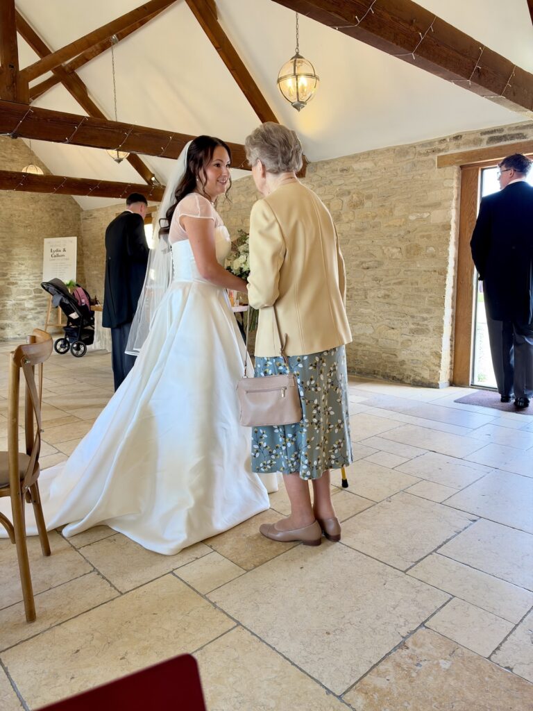 Bride at Kingscote barn in The Cotswolds