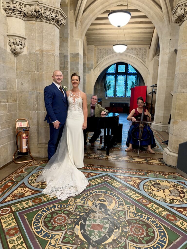 JAM Duo with Bride and Groom at Rochdale Town Hall