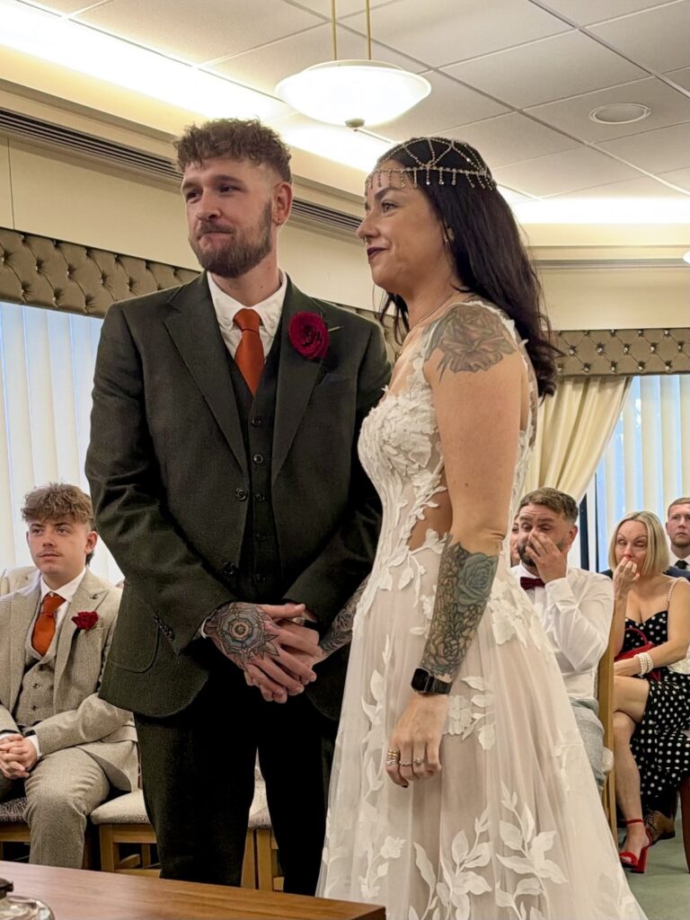 Bride and Groom at Swansea Civic Centre